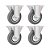 KIT 4 UN RODÍZIO RODA FIXO BORRACHA CINZA 4" 101MM 60KG LEVE - Imagem 1