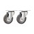 KIT 2 UN RODÍZIO RODA GIRATÓRIO BORRACHA CINZA 4" 101MM 60KG - Imagem 1