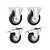 KIT 4 UN RODÍZIO FIXO GIRATÓRIO FREIO BORRACHA PRETA 8 203MM - Imagem 1