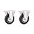 KIT 2 UN RODÍZIO RODA FIXO BORRACHA PRETA 4" 101MM 60KG LEVE - Imagem 1