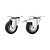 KIT 2 UN RODÍZIO GIRATÓRIO FREIO BORRACHA PRETA 4" 101MM 60KG - Imagem 1