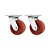 KIT 2 UN RODÍZIO RODA GIRATÓRIO CELERON MARROM 5 127MM 300KG - Imagem 1