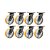 KIT 8 UN RODÍZIO RODA GIRATÓRIO POLIURETANO 8" 203MM - Imagem 1