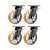 KIT 4 UN RODÍZIO GIRATÓRIO FREIO POLIURETANO 8" 203MM - Imagem 1
