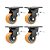 KIT 4 UN RODÍZIO RODA GIRATÓRIO FREIO POLIURETANO 6" 152MM - Imagem 1