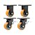 KIT 4 UN RODÍZIO FIXO GIRATÓRIO FREIO POLIURETANO 6" 152MM - Imagem 1