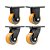 KIT 4 UN RODÍZIO RODA FIXO E GIRATÓRIO POLIURETANO 6" 152MM - Imagem 1