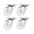 KIT 4 UN RODÍZIO RODA GIRATÓRIO NYLON AÇO 2" 50MM 60KG - Imagem 1