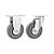 KIT 2 UN RODÍZIO RODA FIXO E GIRATÓRIO PVC CINZA 4" 101MM - Imagem 1