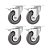 KIT 4 UN RODÍZIO RODA GIRATÓRIO FREIO PVC CINZA 4" 101MM - Imagem 1
