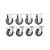 KIT 8 UN RODÍZIO RODA FIXO GIRATÓRIO FREIO PVC CINZA 4 101MM - Imagem 1