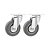 KIT 2 UN RODÍZIO RODA GIRATÓRIO BORRACHA PVC CINZA 4" 101MM - Imagem 1
