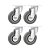 KIT 4 UN RODÍZIO RODA GIRATÓRIO BORRACHA PVC CINZA 3" 76MM - Imagem 1