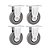 KIT 4 UN RODÍZIO RODA FIXO BORRACHA PVC CINZA  3" 76MM - Imagem 1