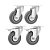 KIT 4 UN RODÍZIO RODA GIRATÓRIO E FREIO PVC CINZA  3" 76MM - Imagem 1