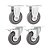KIT 4 UN RODÍZIO RODA FIXO GIRATÓRIO FREIO PVC CINZA 3" 76MM - Imagem 1