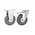 KIT 2 UN RODÍZIO RODA FIXO GIRATÓRIO FREIO PVC CINZA 3" 76MM - Imagem 1