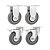 KIT 4 UN RODÍZIO RODA FIXO GIRATÓRIO FREIO PVC CINZA 2" 50MM - Imagem 1
