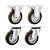 KIT 4 UN RODÍZIO FIXO GIRATÓRIO BORRACHA PRETA 8 203MM - Imagem 1