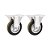 KIT 2 UN RODÍZIO RODA FIXO BORRACHA PRETA AÇO 4" 101MM 88KG - Imagem 1