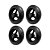 KIT 4 UN RODA BORRACHA MOLDADA 8 POL 250KG P/ RODÍZIO - Imagem 1