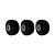 KIT 3 UN RODA PVC PRETO 2 POL 50KG PARA RODÍZIO - Imagem 1