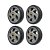 KIT 4 UN RODA PVC CINZA 5 POL 110KG PARA RODÍZIO - Imagem 1