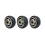 KIT 3 UN RODA PVC CINZA 3 POL 80KG PARA RODÍZIO - Imagem 1