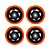 KIT 4 UN RODA PVC LARANJA 4 POL 100KG PARA RODÍZIO - Imagem 1