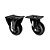 KIT 2 UN RODA RODÍZIO FIXO GIRATÓRIO PVC PRETO 3 POL 75MM - Imagem 1