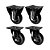 KIT 4 UN RODA RODÍZIO FIXO GIRATÓRIO PVC PRETO 3 POL 75MM - Imagem 1