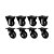 KIT 8 UN RODA RODÍZIO FIXO GIRATÓRIO PVC PRETO 2 POL 50MM - Imagem 1