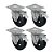 KIT 4 UN RODA RODÍZIO GIRATÓRIO FREIO TRAVA BORRACHA 4 POLEGADAS - Imagem 1