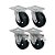 KIT 4 UN RODA RODÍZIO GIRATÓRIO FREIO TRAVA BORRACHA 4 POLEGADAS - Imagem 1