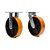 KIT 2 UN RODA RODÍZIO FIXO GIRATÓRIO POLIURETANO FERRO PU 8" - Imagem 1