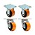 KIT 4 UN RODA RODÍZIO FIXO GIRATÓRIO POLIURETANO FERRO PU 5" - Imagem 1
