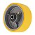 RODA 5" POLIURETANO FERRO EIXO 3/4" AMARELA 250KG VONDER - Imagem 2