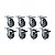 KIT 8 RODÍZIO GIRATÓRIO FREIO PVC CINZA GL 412 BP G SM 65KG - Imagem 1