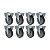 KIT 8 RODÍZIO FIXO PVC CINZA FL 512 BP SM 75KG SCHIOPPA - Imagem 1