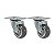 KIT 2 RODÍZIO GIRATÓRIO PVC CINZA GL 312 BP SM 60KG SCHIOPPA - Imagem 1