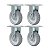 KIT 4 RODÍZIO FIXO BORRACHA ATÓXICA FS 62 STRE SPE 250KG - Imagem 1