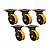 KIT 5 RODÍZIO GIRATÓRIO POLIURETANO MOLDADO GMX 52 PE 600KG - Imagem 1