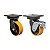 KIT 2 RODÍZIO GIRATÓRIO FREIO PU MOLDADO GMX 52 PE FPD 600KG - Imagem 1