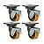 KIT 4 RODÍZIO GIRATÓRIO FREIO PU MOLDADO GMX 52 PE FPD 600KG - Imagem 1