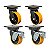 KIT 4 RODÍZIO GIRATÓRIO FREIO PU MOLDADO GMX 52 PE FPD 600KG - Imagem 1
