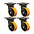 KIT 4 RODÍZIO GIRATÓRIO POLIURETANO MOLDADO GMX 52 PE 600KG - Imagem 1