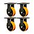 KIT 4 RODÍZIO FIXO POLIURETANO MOLDADO FMX 52 PE 600KG - Imagem 1