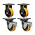 KIT 4 RODÍZIO FIXO GIRATÓRIO FREIO PU MOLDADO MX 52 PE 600KG - Imagem 1