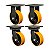 KIT 4 RODÍZIO FIXO GIRATÓRIO PU MOLDADO MX 52 PE 600KG - Imagem 1