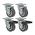 KIT 4 RODÍZIO GIRATÓRIO FREIO GLAP 210 BP FP I 40KG SM - Imagem 1